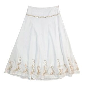 Vintage 90s Rene Margo Embroidered Beaded Skirt Size Small